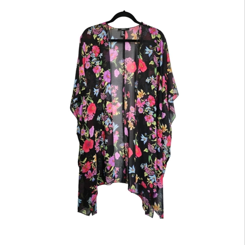 Sheer Floral Oversized Kimono
